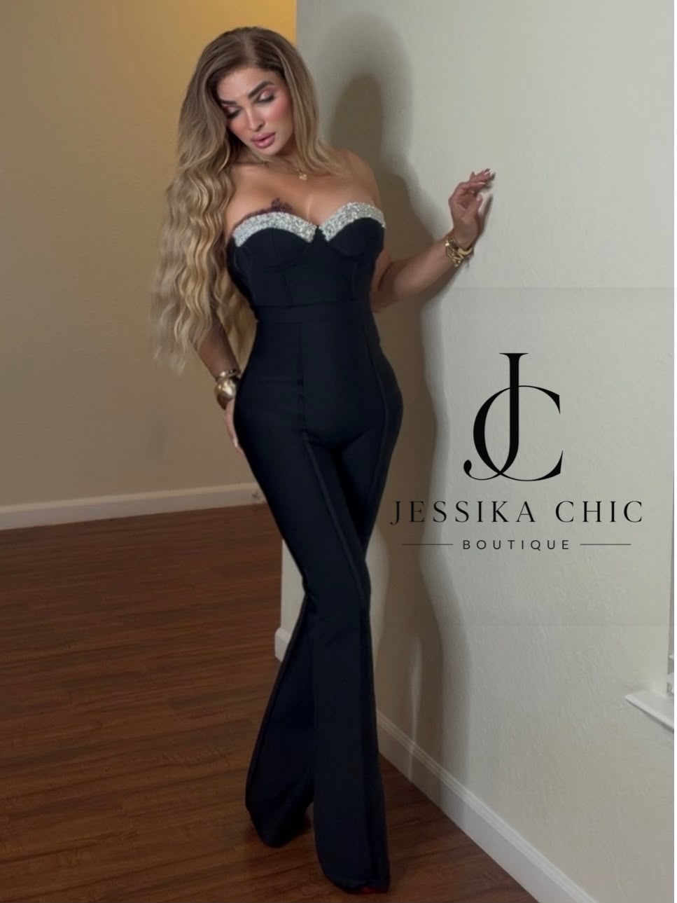 Nora Glam Crystal Jumpsuit