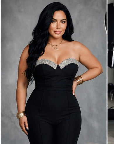 Nora Glam Crystal Jumpsuit