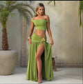 Lina  Goddess Two-Piece Maxi Set